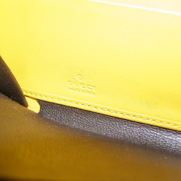 RARE Authentic Gucci Yellow python leather zippy wallet with bamboo tass… - Picture 11 of 16